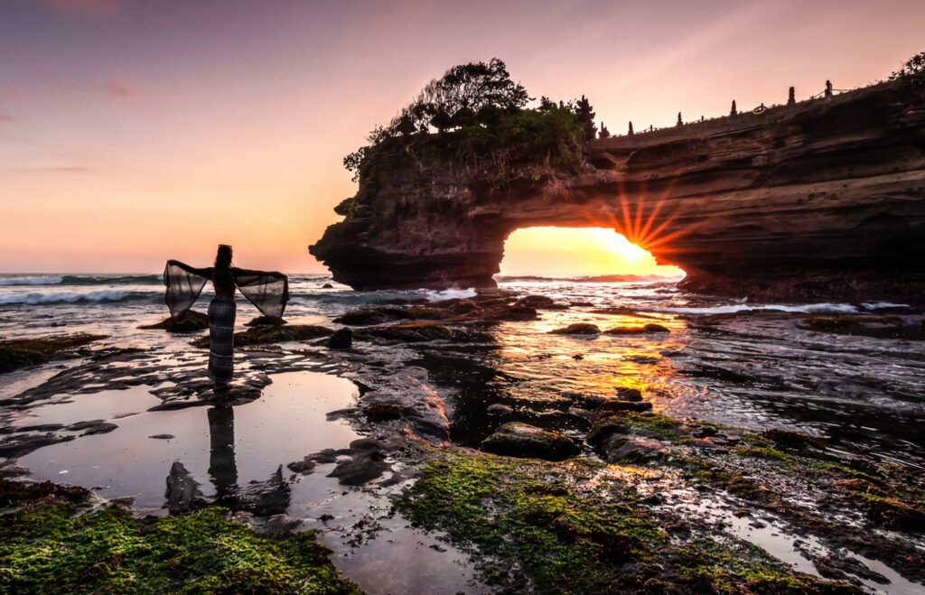 Sunset at Pura Batu Bolong Temple Lombok